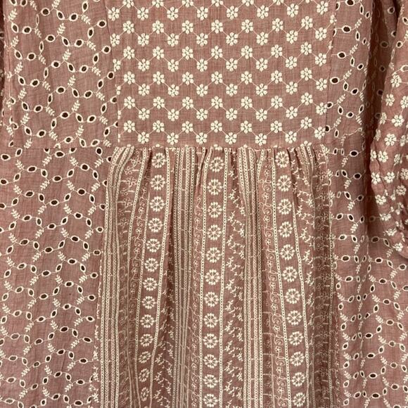 Zara Dress Women's Small Midi Embroidered Balloon Sleeve Malina Button Up - Picture 8 of 11